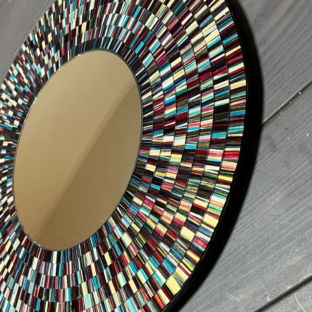 Multicolor Mosaic Wall Mirror - Picture 3 of 8